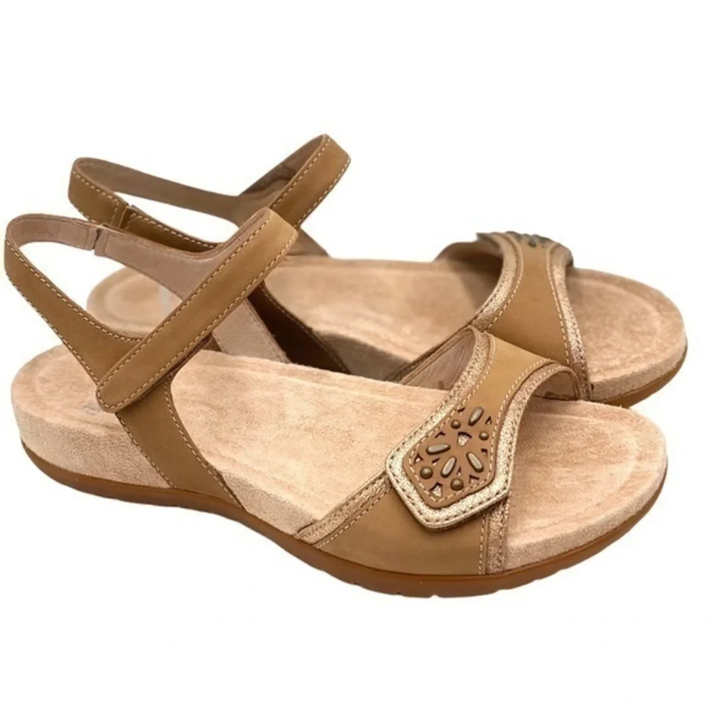 Dansko Blythe Sand Milled Nubuck Comfort Sandals Sand NIB